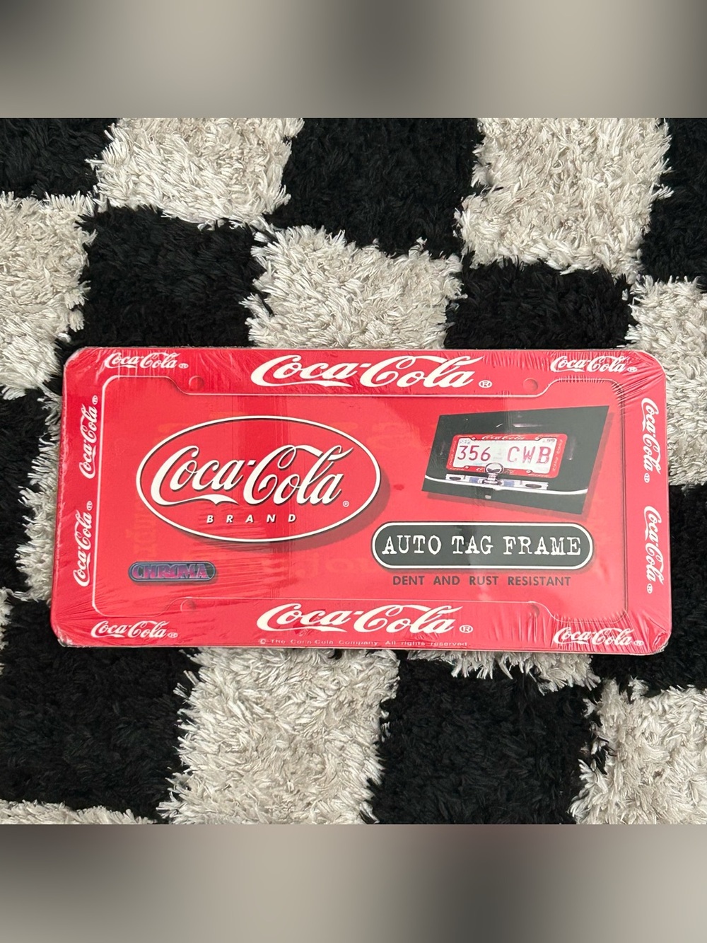 Coca-Cola Plastic License Plate Frame - New In Original Packaging - Vintage Coke
